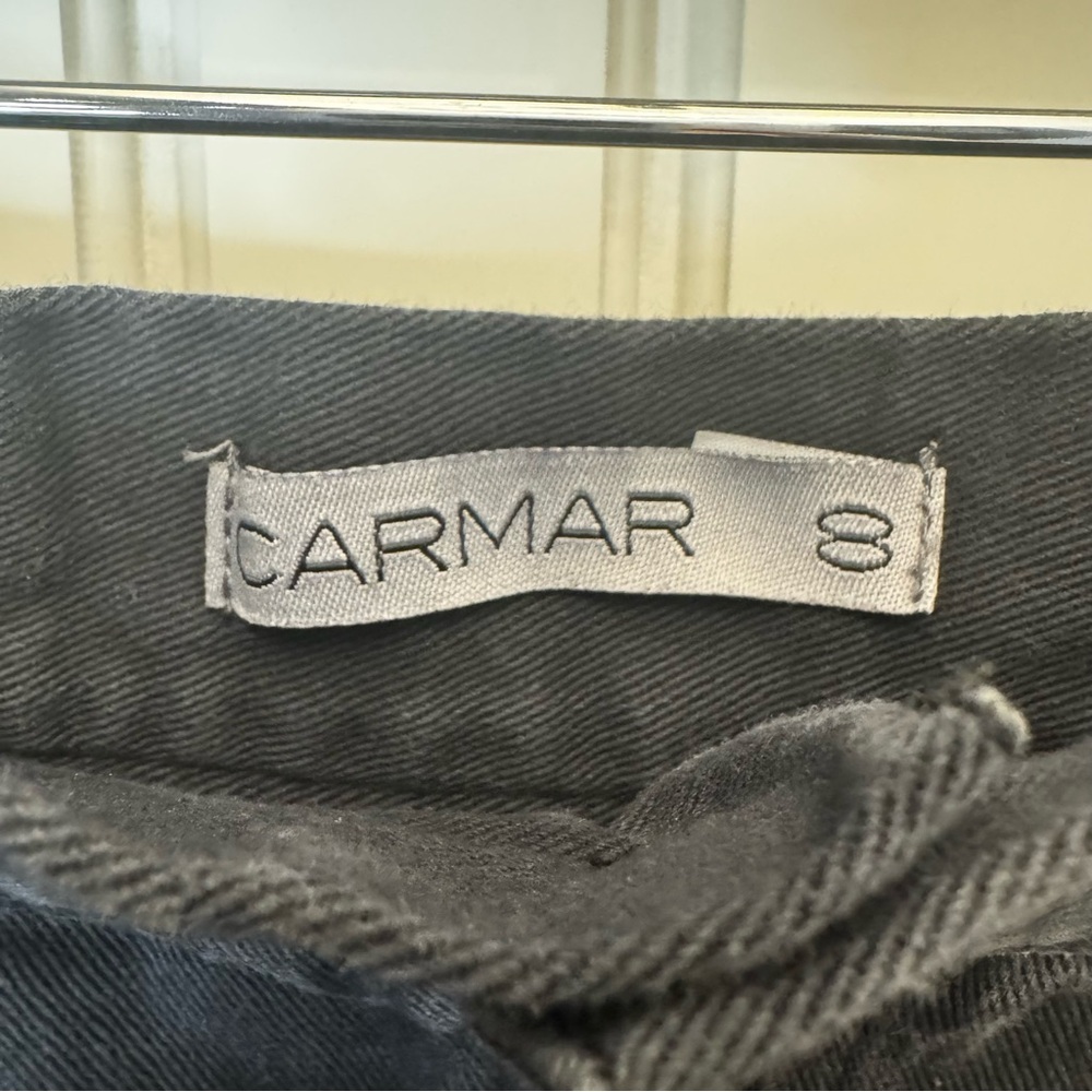 Carmar Black Denim Grunge Skirt W/ Zipper, Chain & Grommet Detail Whimsy Goth 8 - Picture 2 of 8